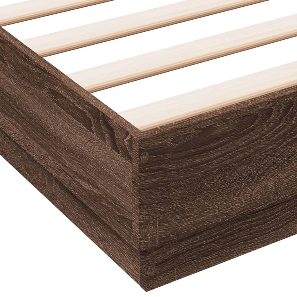 Cadre de lit avec LED sans matelas chêne marron 150x200 cm - XIOS
