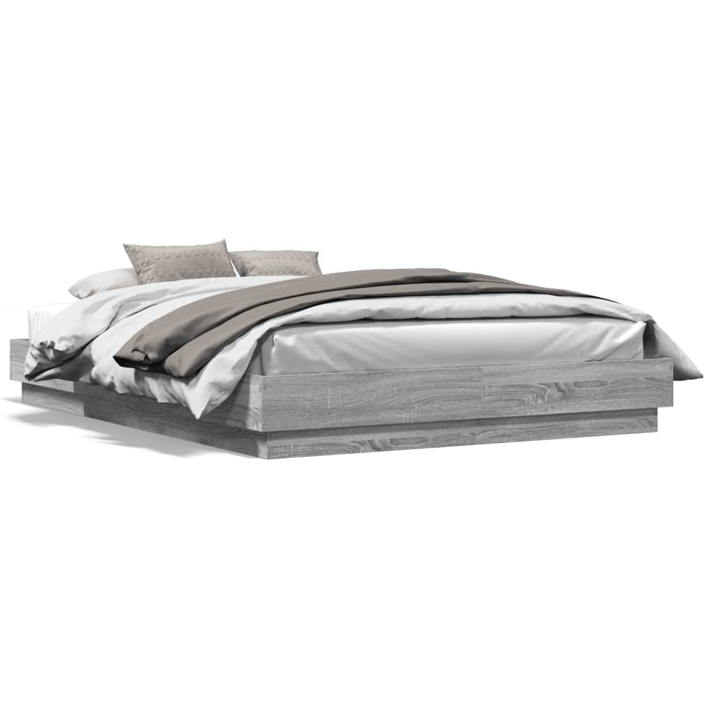 Cadre de lit avec LED sans matelas sonoma gris 140x200 cm - XIOS