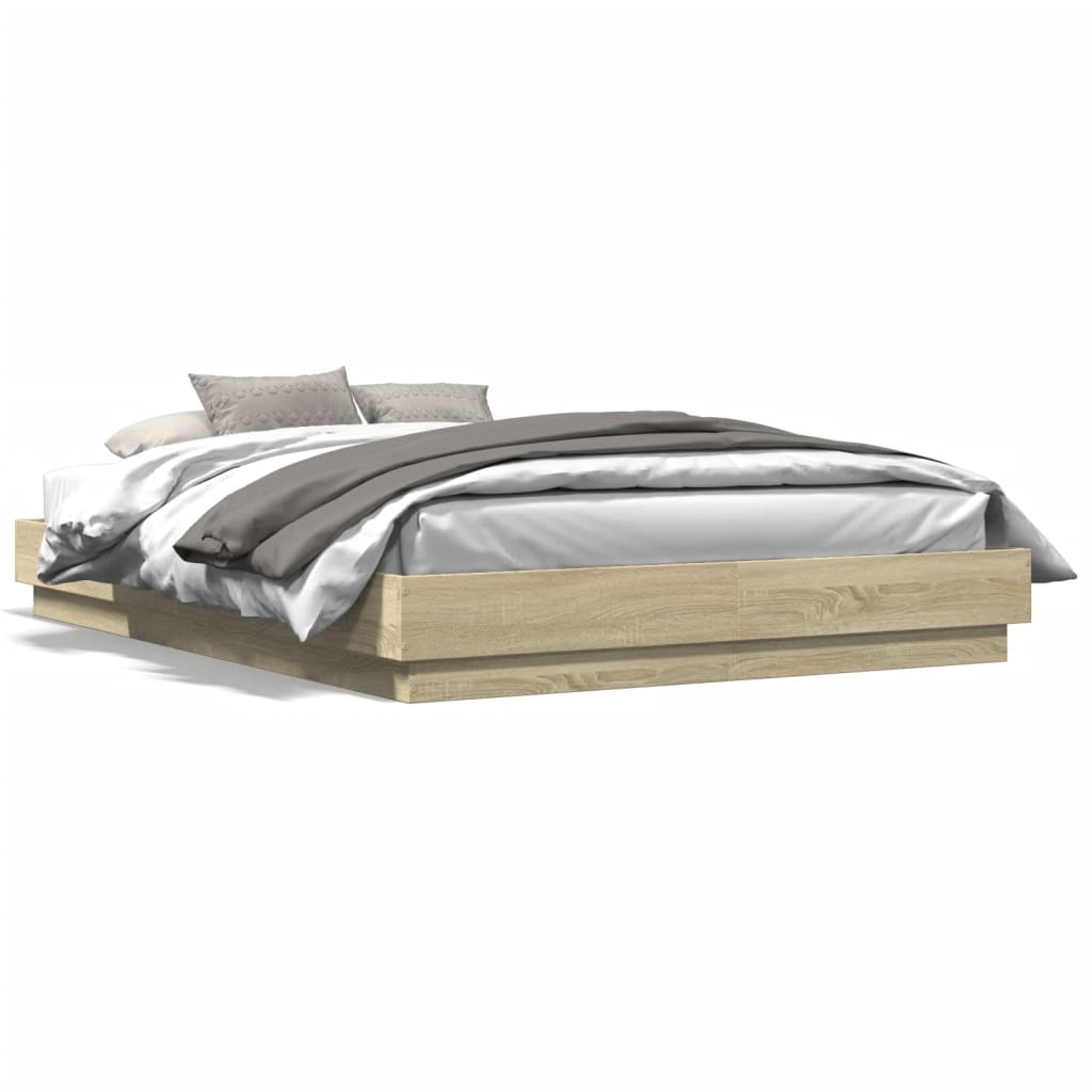 Cadre de lit avec LED sans matelas chêne sonoma 120x200 cm - XIOS