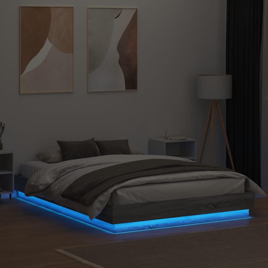 Cadre de lit avec LED sans matelas sonoma gris 120x200 cm - XIOS