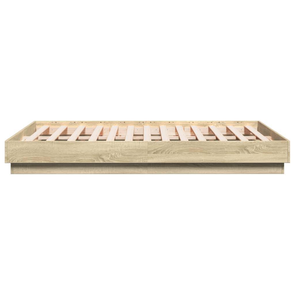 Cadre de lit avec LED sans matelas chêne sonoma 135x190 cm - XIOS