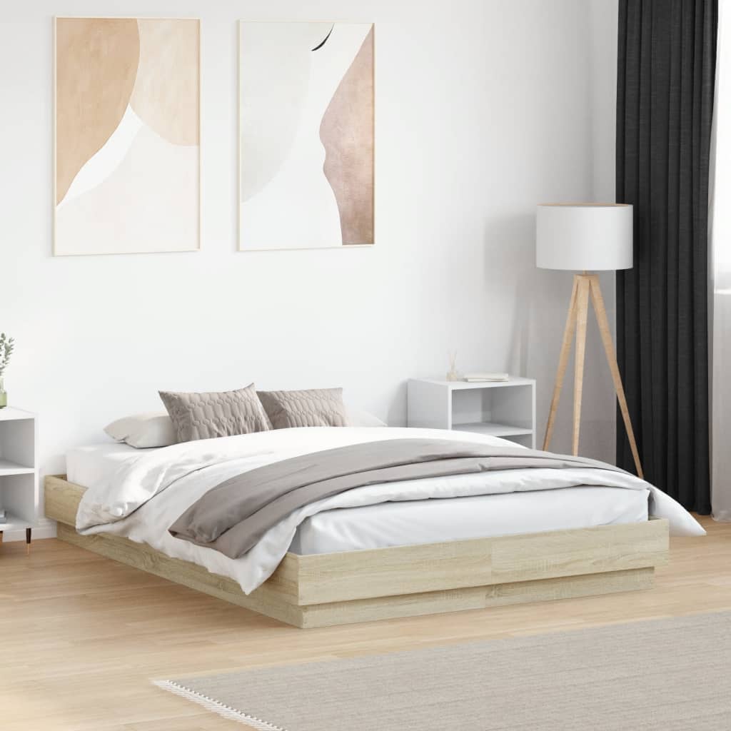 Cadre de lit avec LED sans matelas chêne sonoma 120x190 cm - XIOS