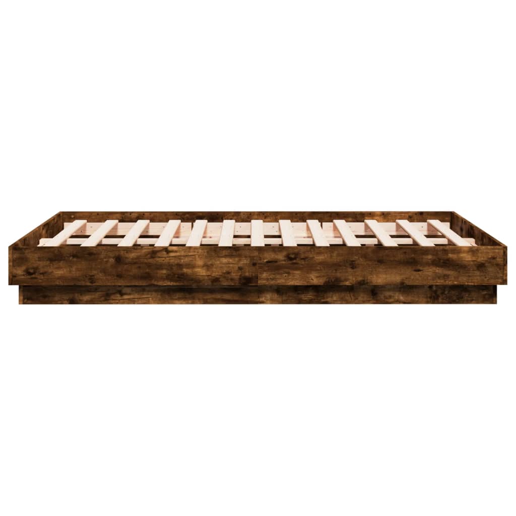 Cadre de lit avec LED sans matelas chêne fumé 120x190 cm - XIOS