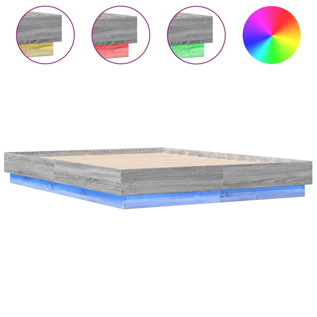 Cadre de lit avec LED sans matelas sonoma gris 120x190 cm - XIOS