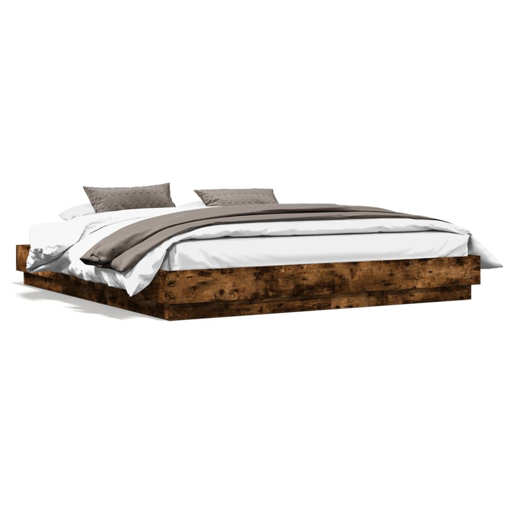 Cadre de lit sans matelas chêne fumé 200x200 cm - XIOS