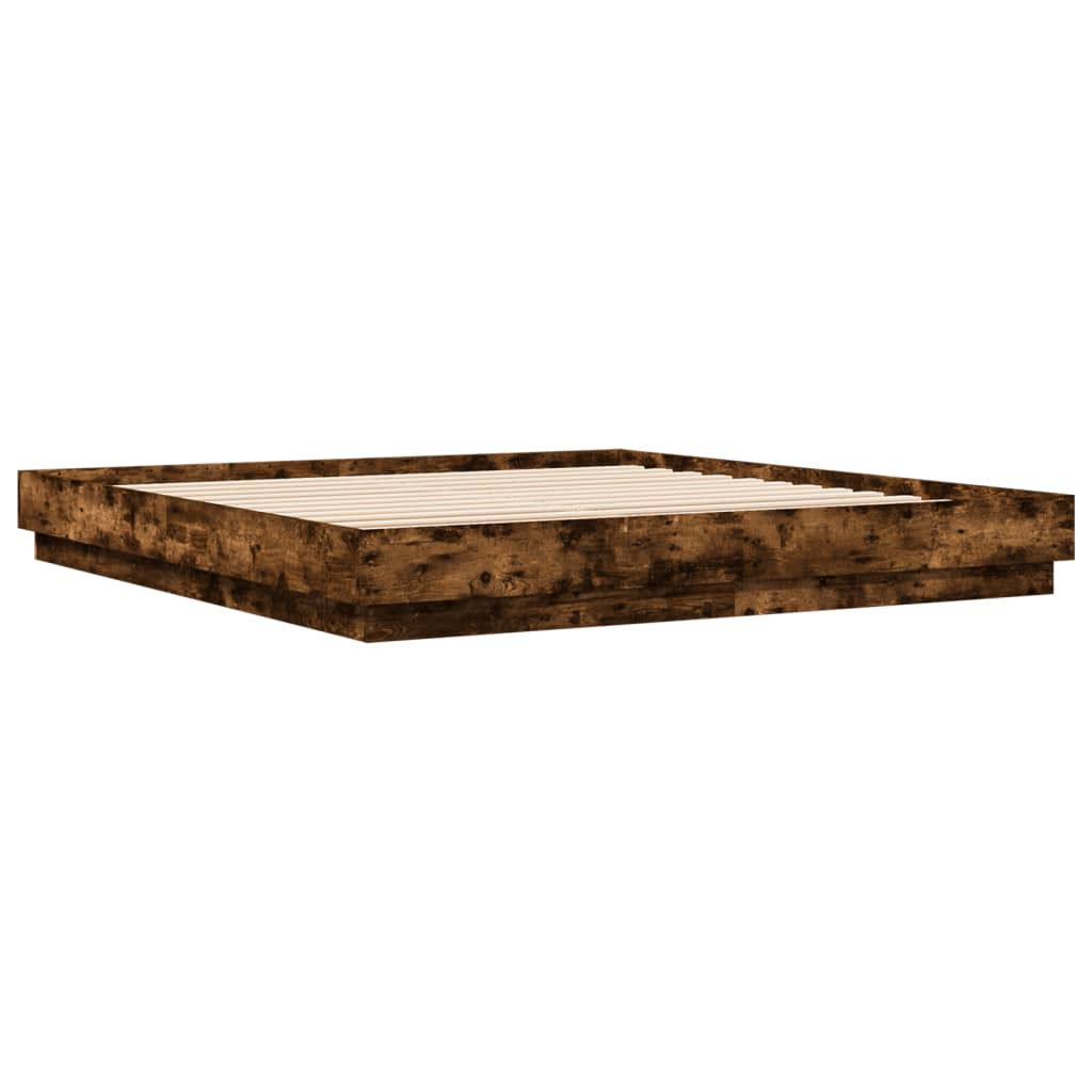 Cadre de lit sans matelas chêne fumé 200x200 cm - XIOS