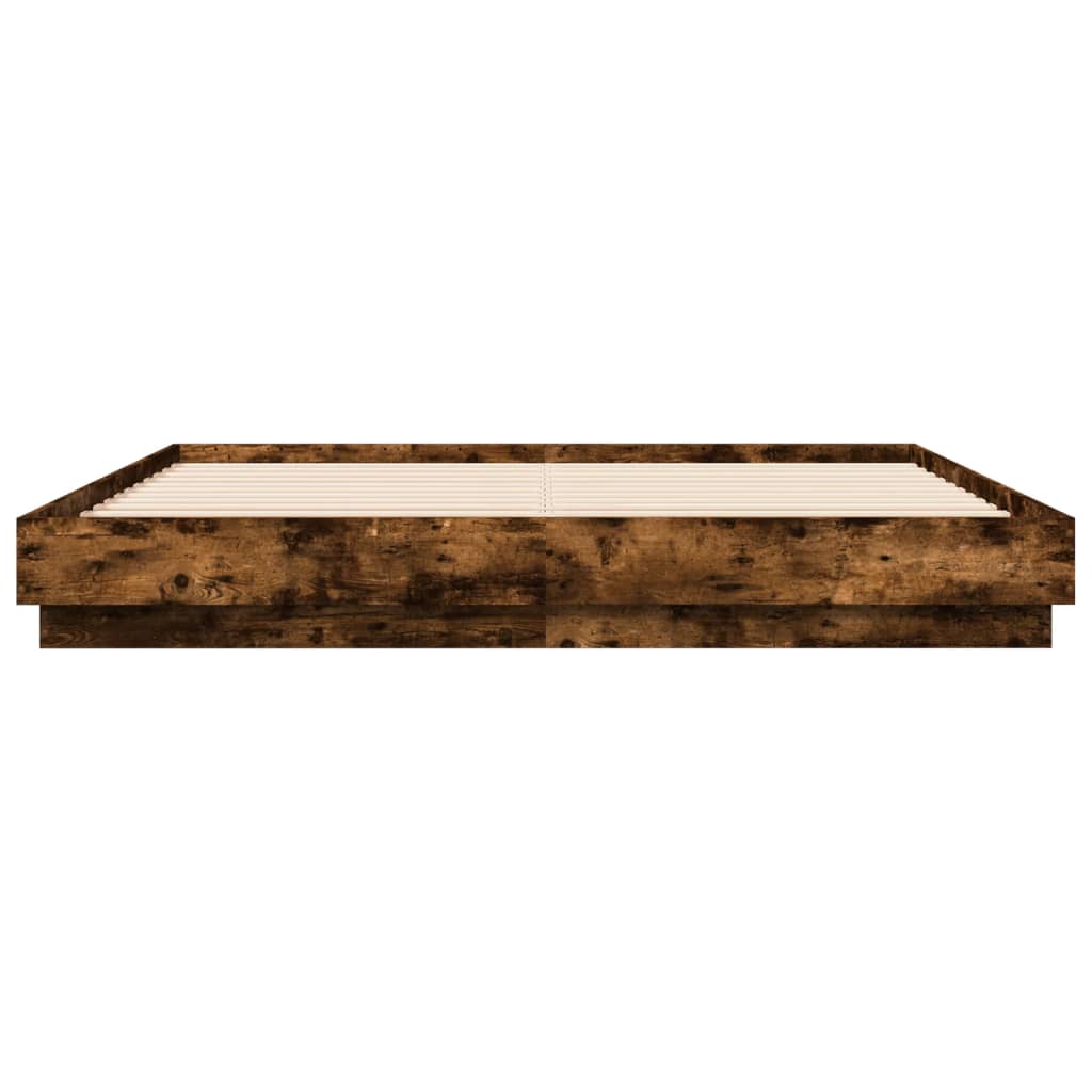 Cadre de lit sans matelas chêne fumé 200x200 cm - XIOS
