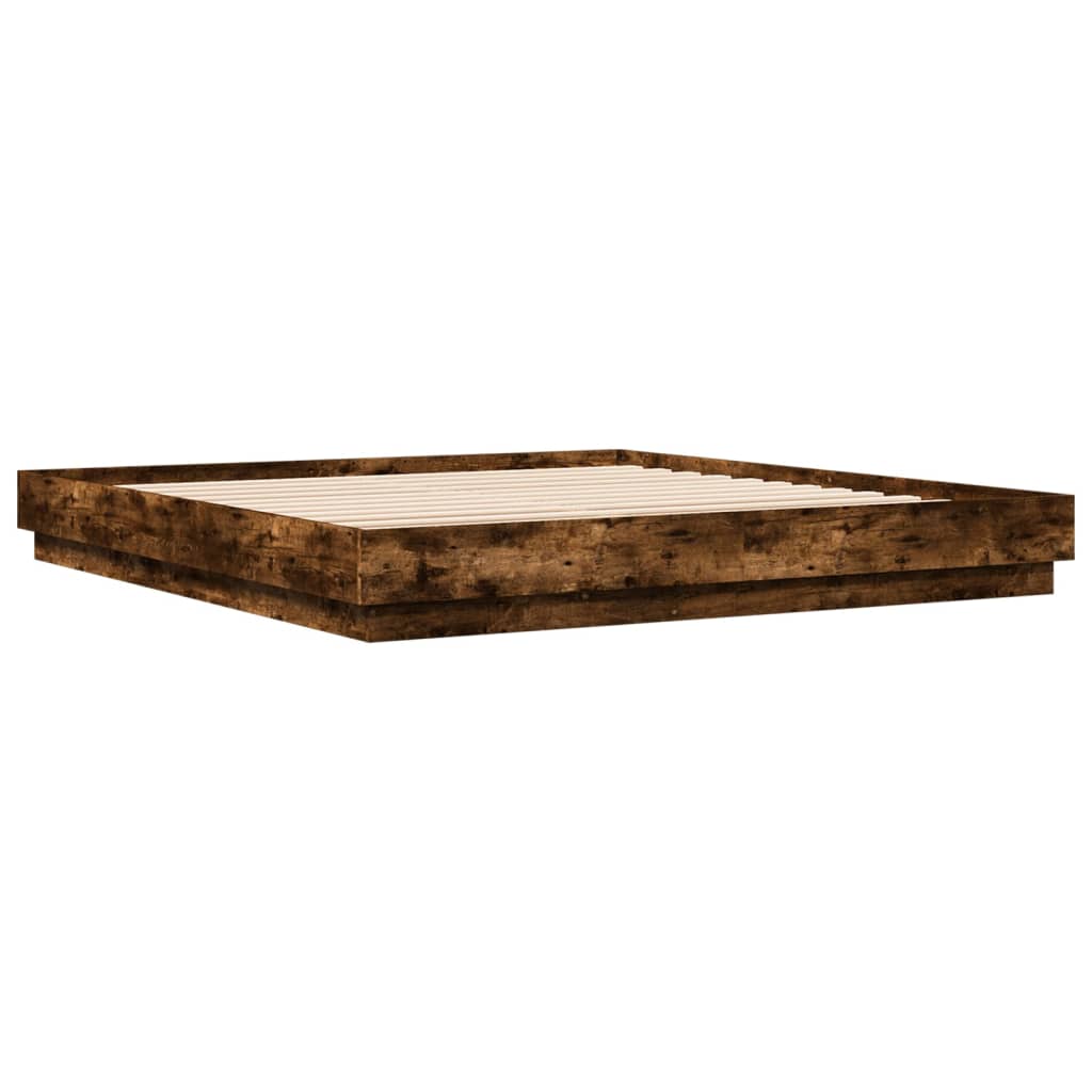 Cadre de lit sans matelas chêne fumé 200x200 cm - XIOS