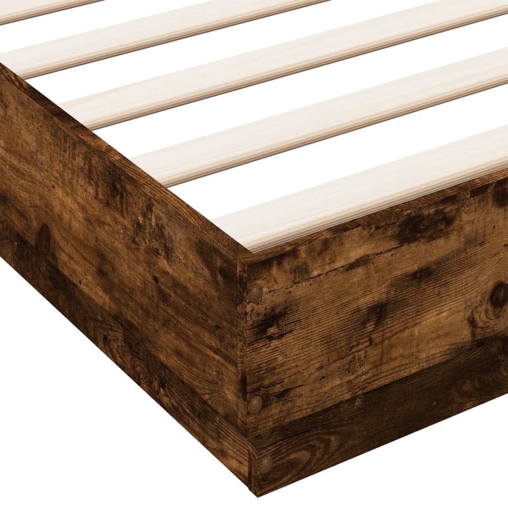 Cadre de lit sans matelas chêne fumé 200x200 cm - XIOS
