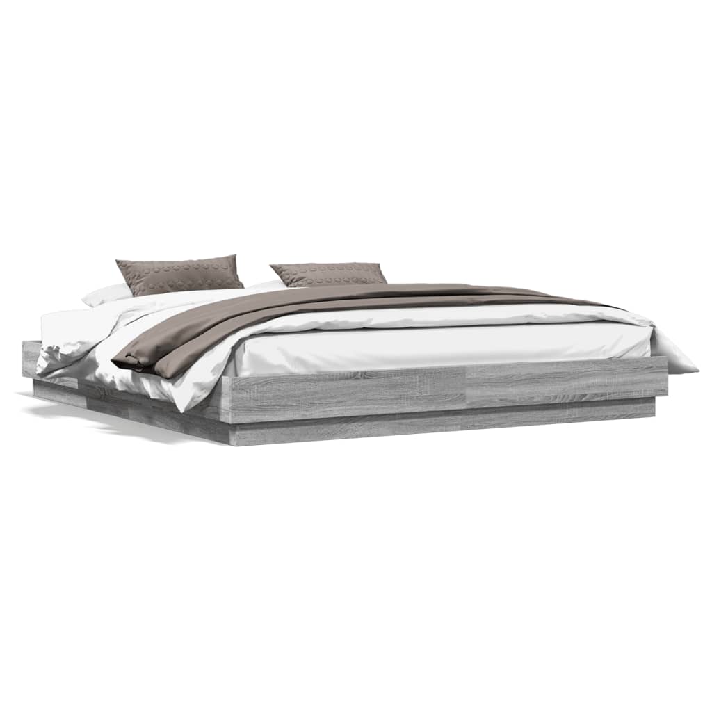 Cadre de lit sans matelas sonoma gris 200x200 cm - XIOS