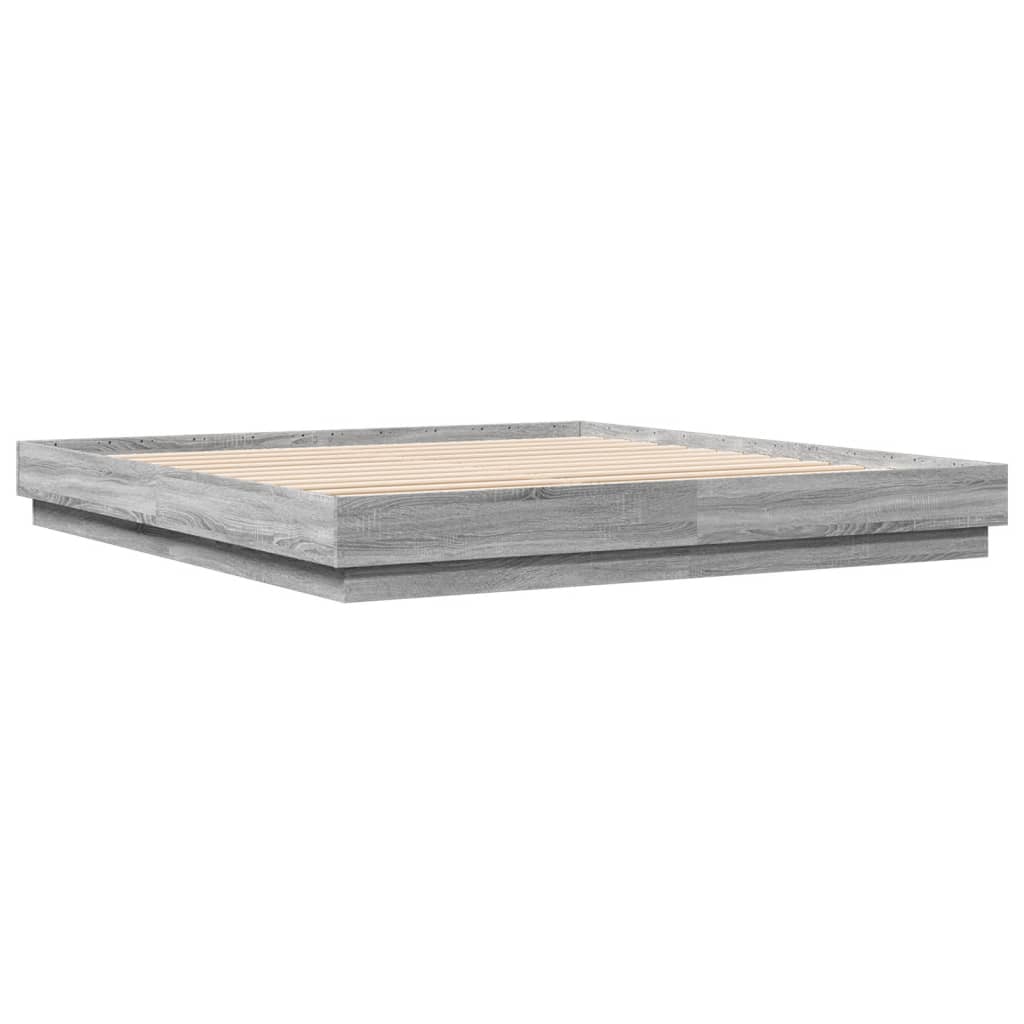 Cadre de lit sans matelas sonoma gris 200x200 cm - XIOS