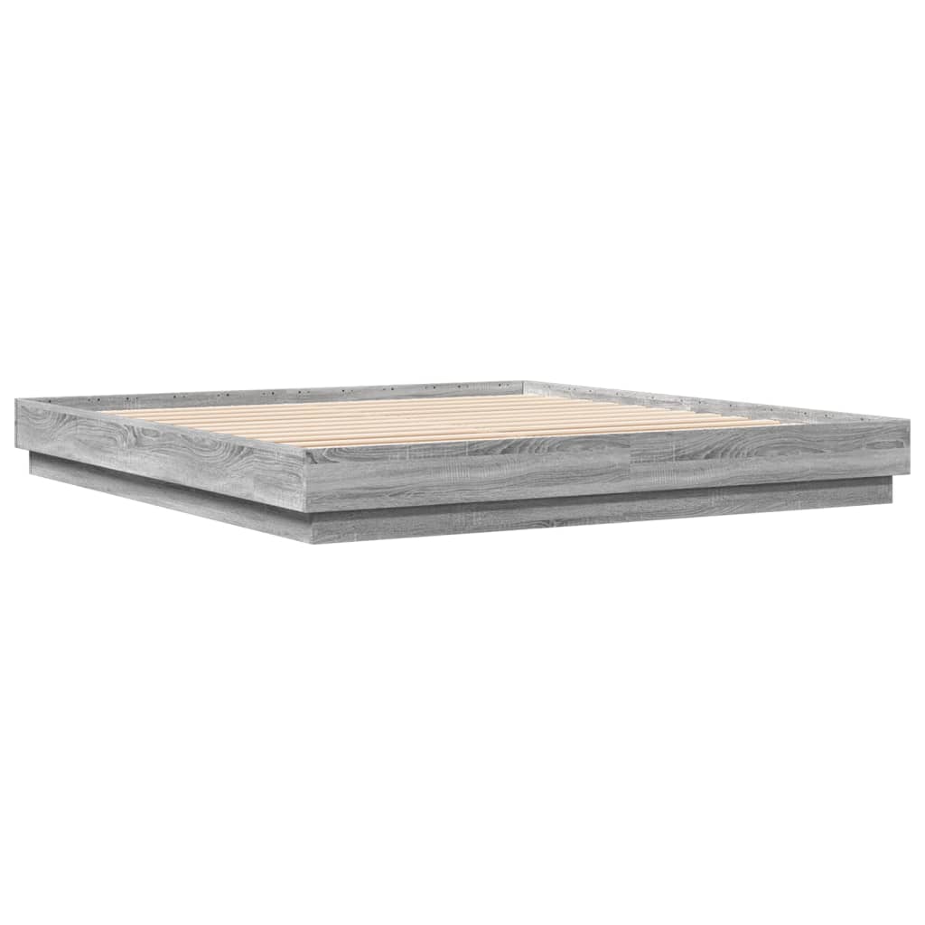 Cadre de lit sans matelas sonoma gris 200x200 cm - XIOS