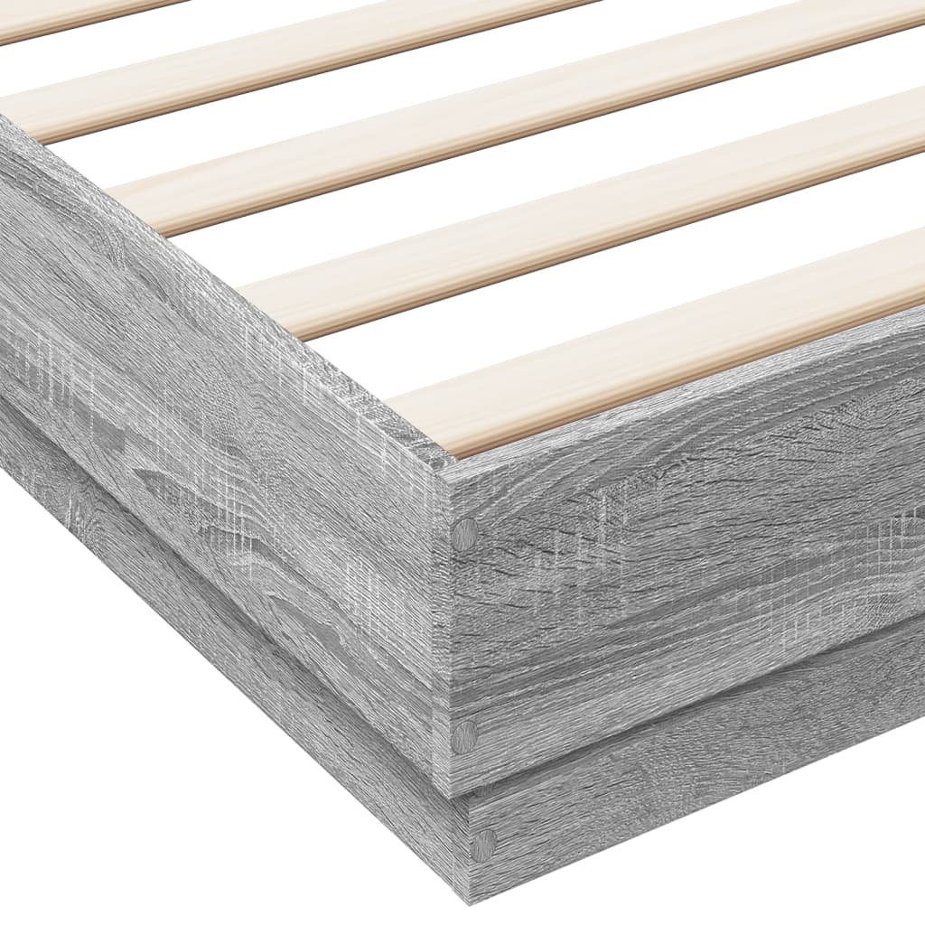 Cadre de lit sans matelas sonoma gris 200x200 cm - XIOS