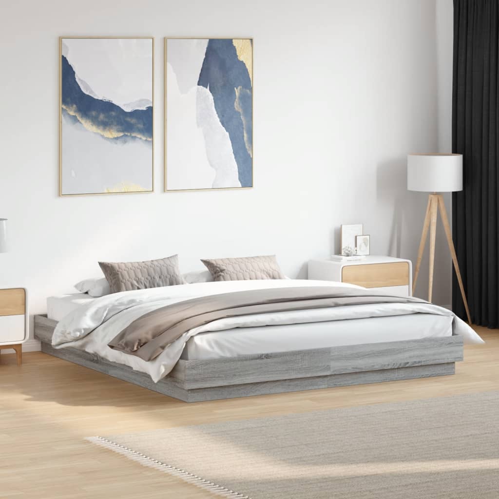 Cadre de lit sans matelas sonoma gris 200x200 cm - XIOS