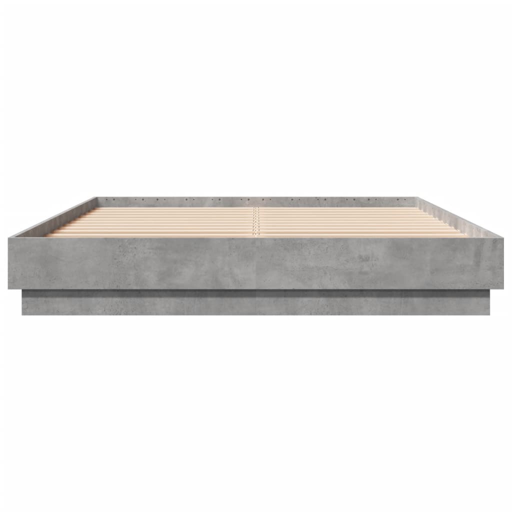 Cadre de lit sans matelas gris béton 160x200 cm - XIOS