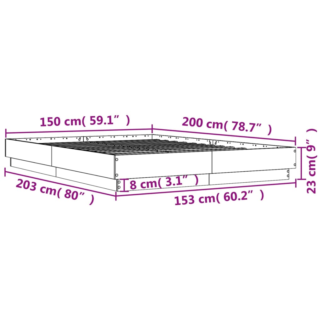Cadre de lit sans matelas blanc 150x200 cm - XIOS