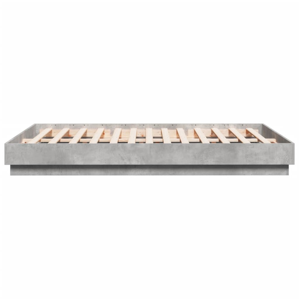 Cadre de lit sans matelas gris béton 150x200 cm - XIOS