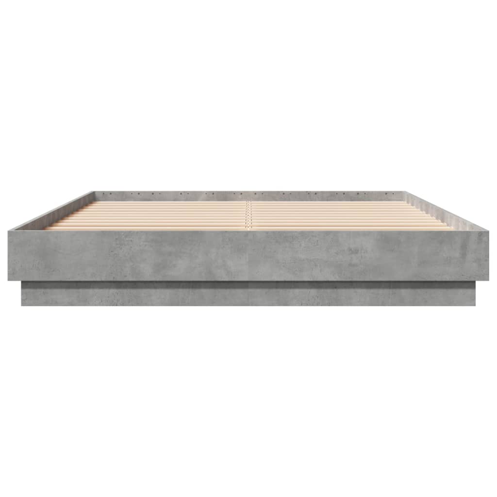 Cadre de lit sans matelas gris béton 120x200 cm - XIOS