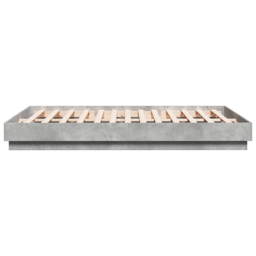 Cadre de lit sans matelas gris béton 120x200 cm - XIOS