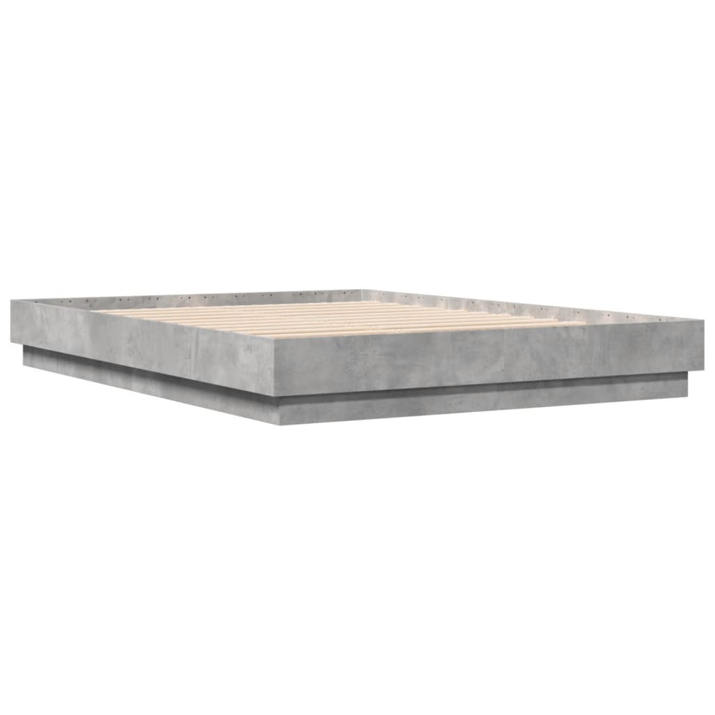 Cadre de lit sans matelas gris béton 120x200 cm - XIOS