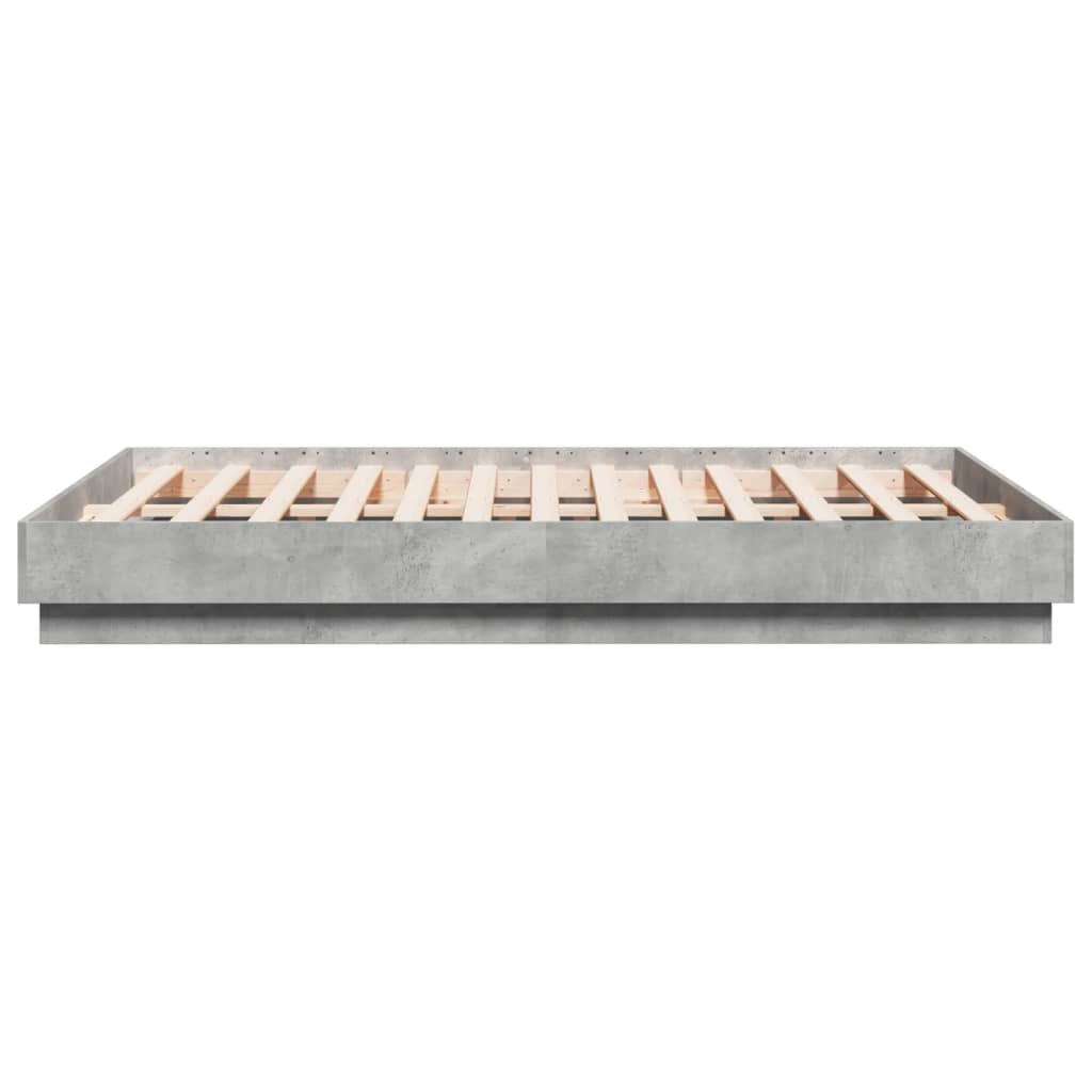 Cadre de lit sans matelas gris béton 140x190 cm - XIOS
