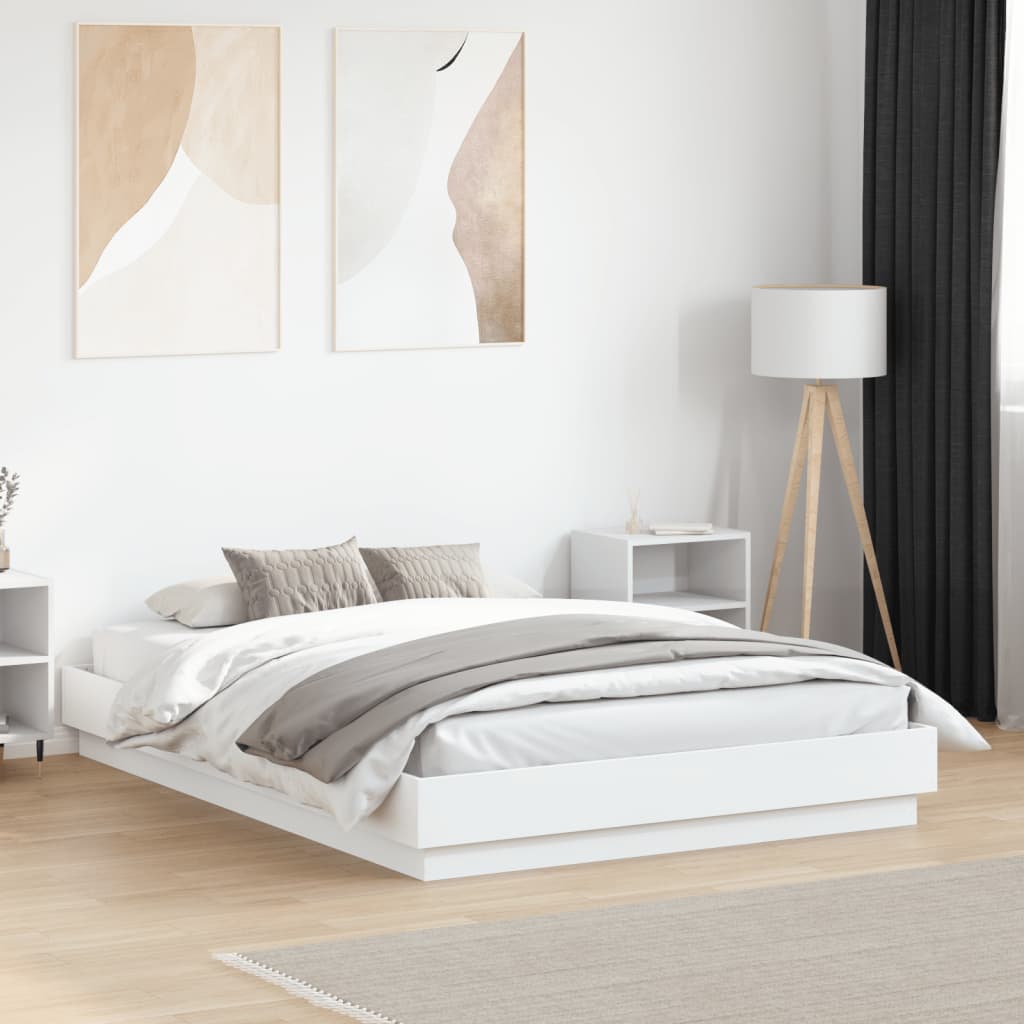 Cadre de lit sans matelas blanc 135x190 cm - XIOS