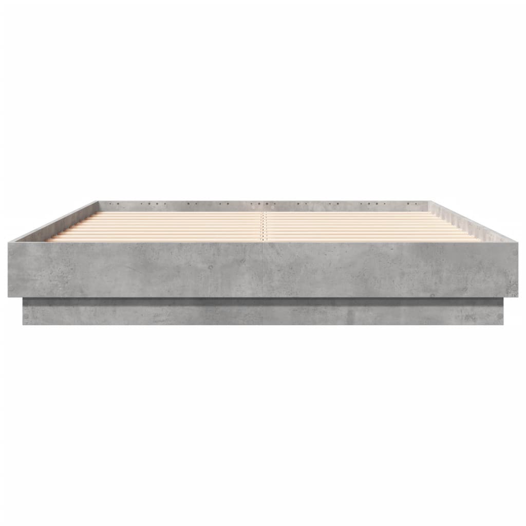 Cadre de lit sans matelas gris béton 135x190 cm - XIOS