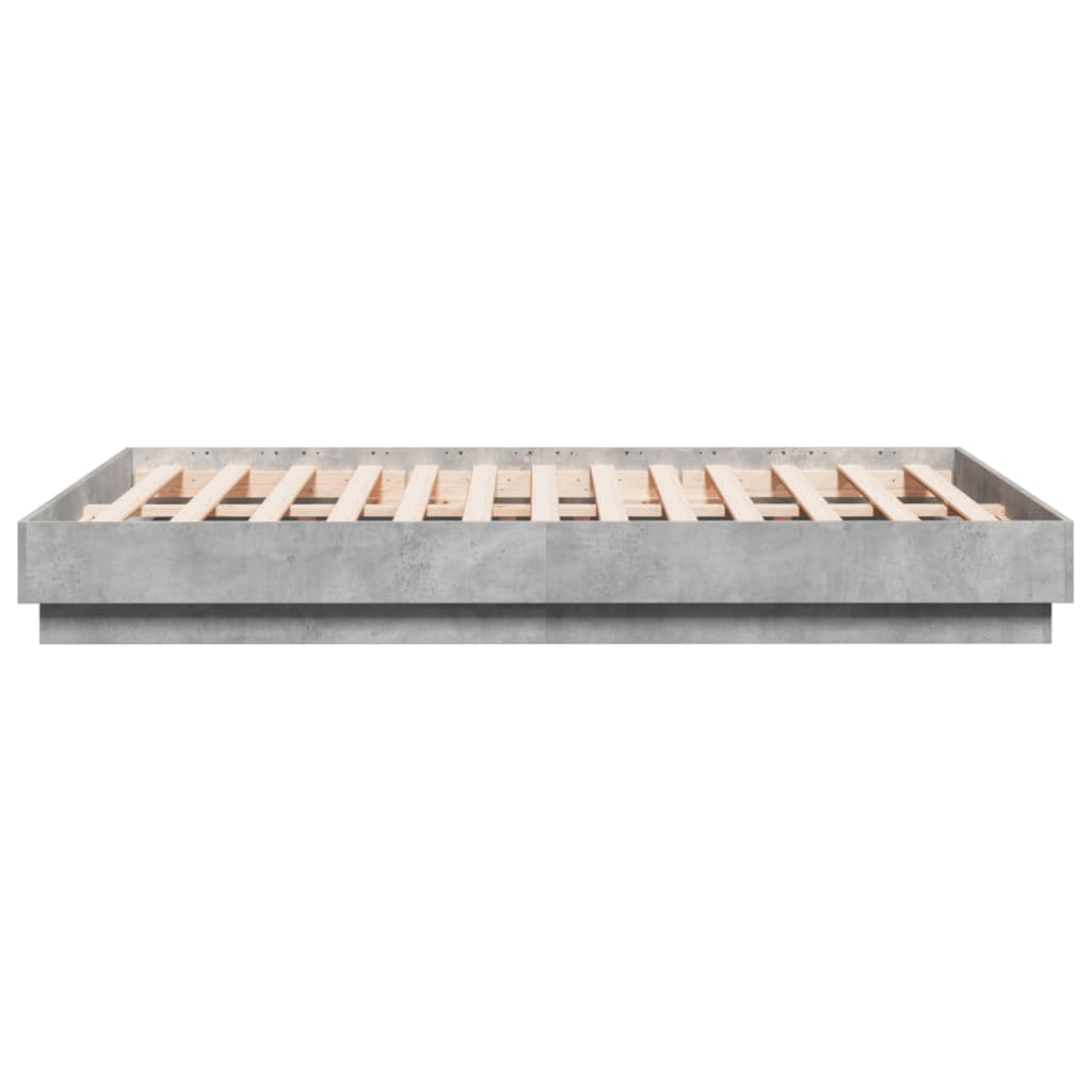 Cadre de lit sans matelas gris béton 135x190 cm - XIOS