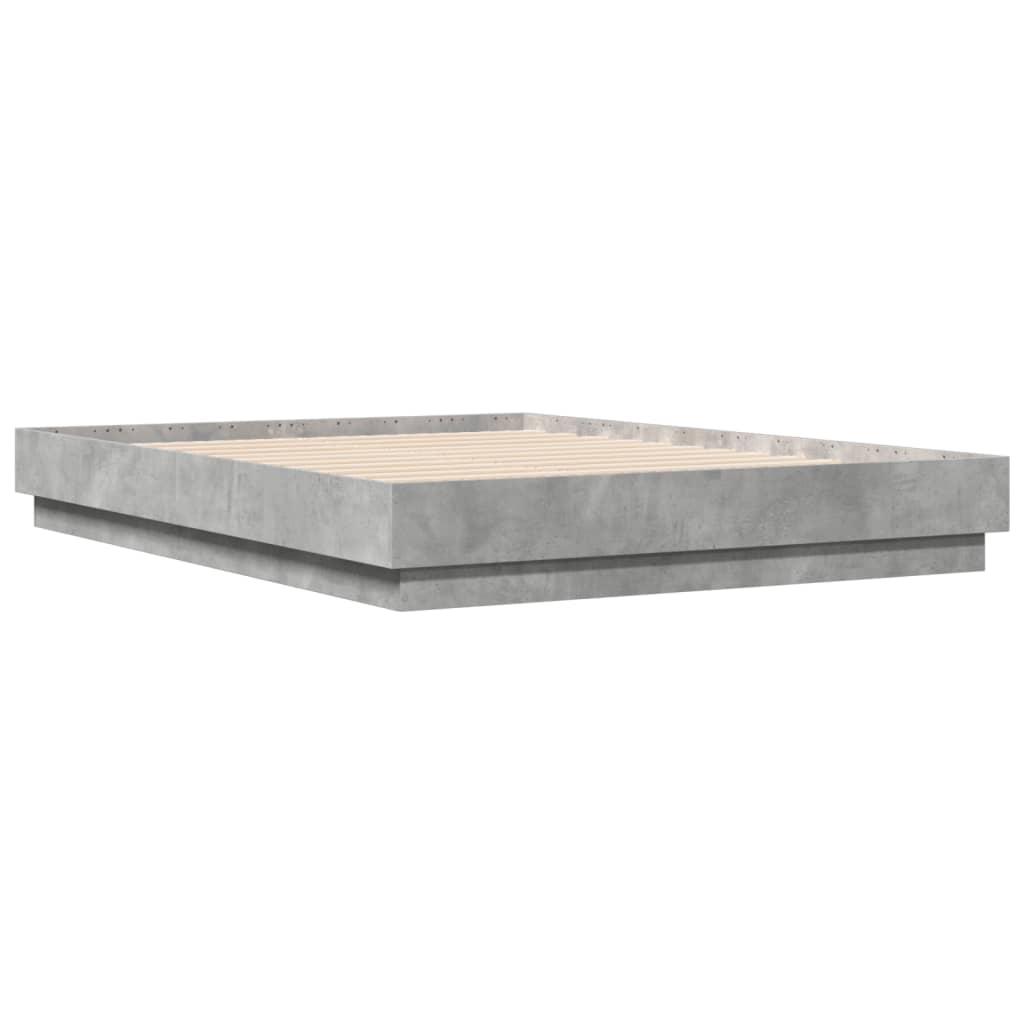Cadre de lit sans matelas gris béton 135x190 cm - XIOS