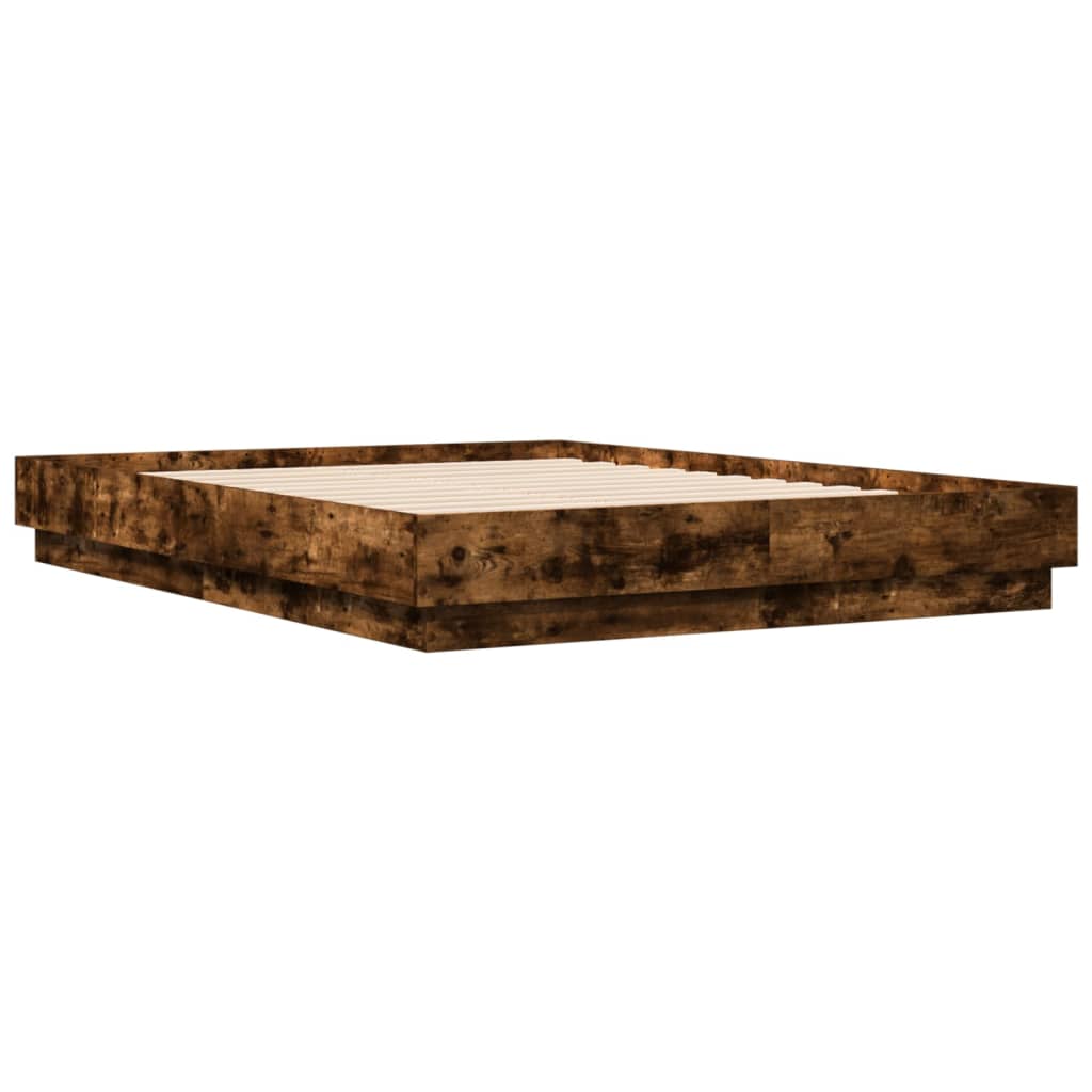 Cadre de lit sans matelas chêne fumé 135x190 cm - XIOS
