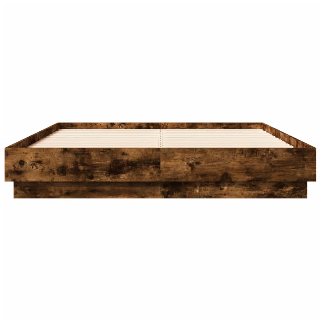 Cadre de lit sans matelas chêne fumé 135x190 cm - XIOS