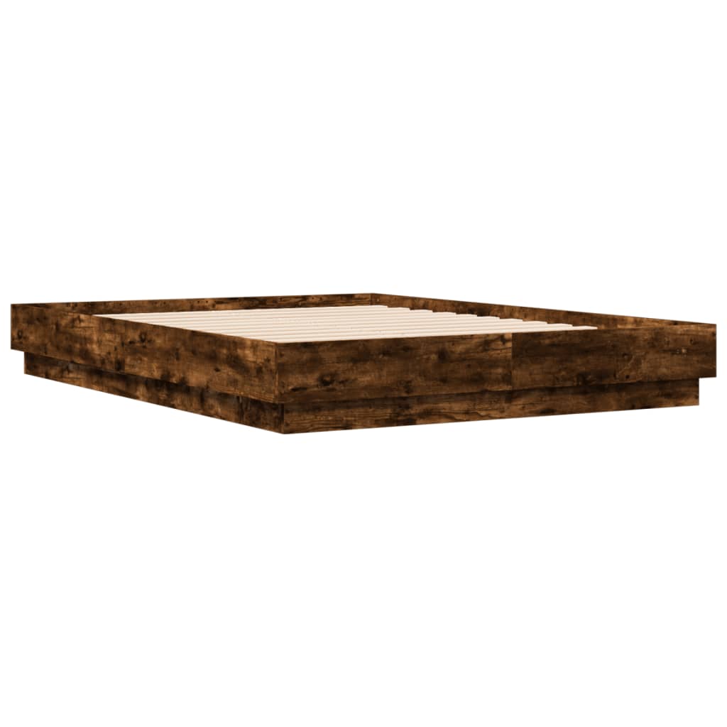 Cadre de lit sans matelas chêne fumé 135x190 cm - XIOS