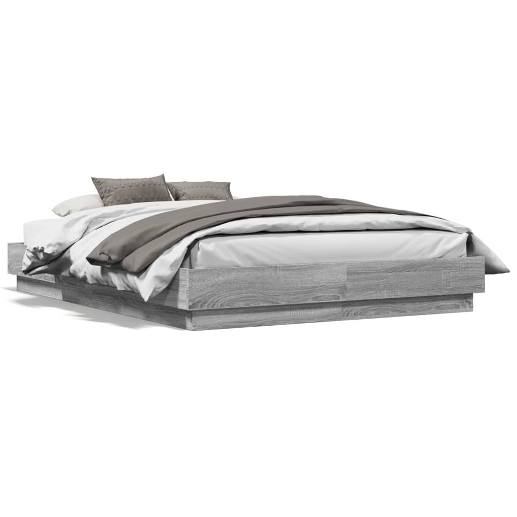Cadre de lit sans matelas sonoma gris 135x190 cm - XIOS