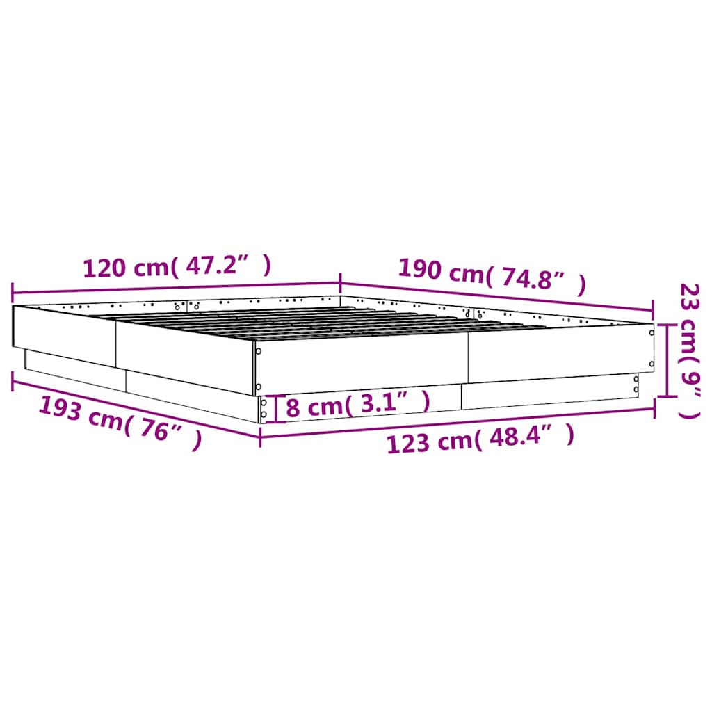 Cadre de lit sans matelas blanc 120x190 cm - XIOS