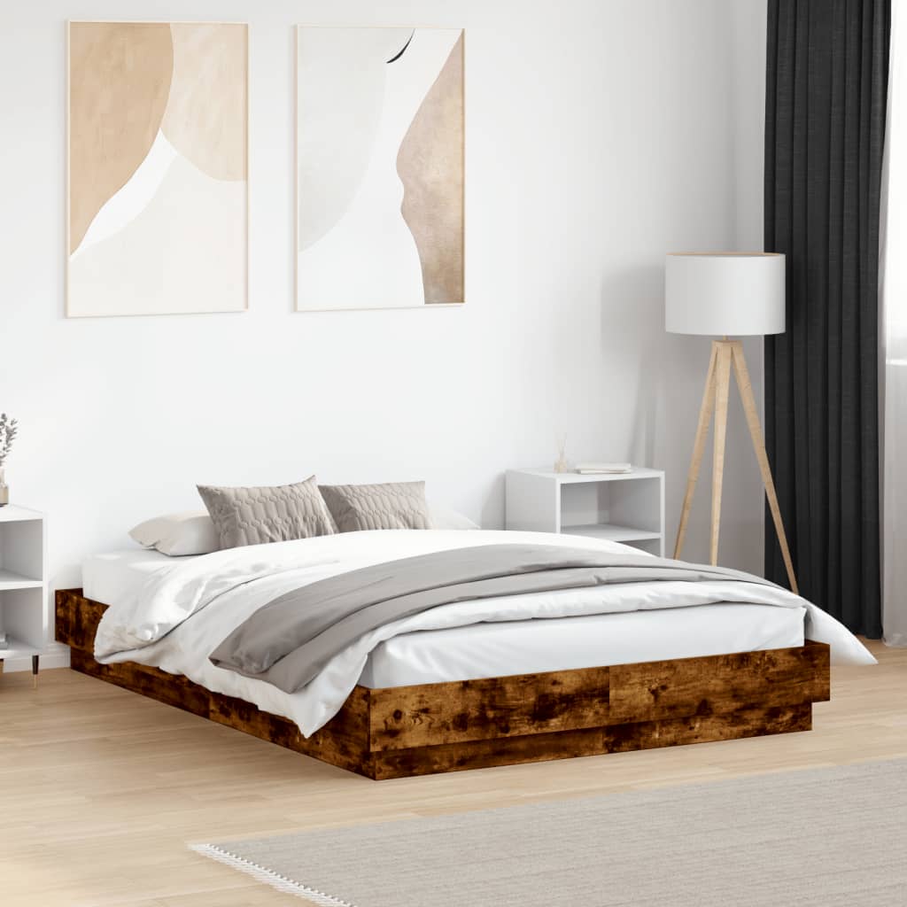Cadre de lit sans matelas chêne fumé 120x190 cm - XIOS