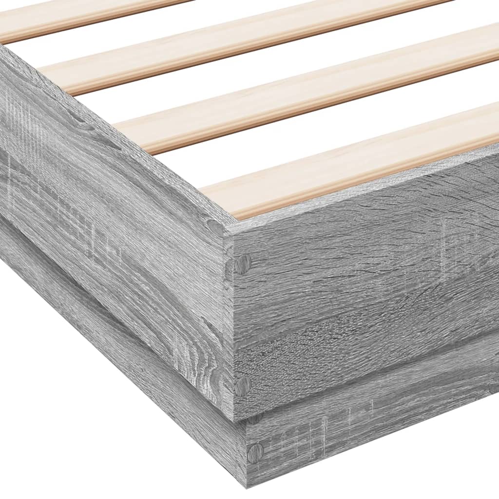 Cadre de lit sans matelas sonoma gris 120x190 cm - XIOS