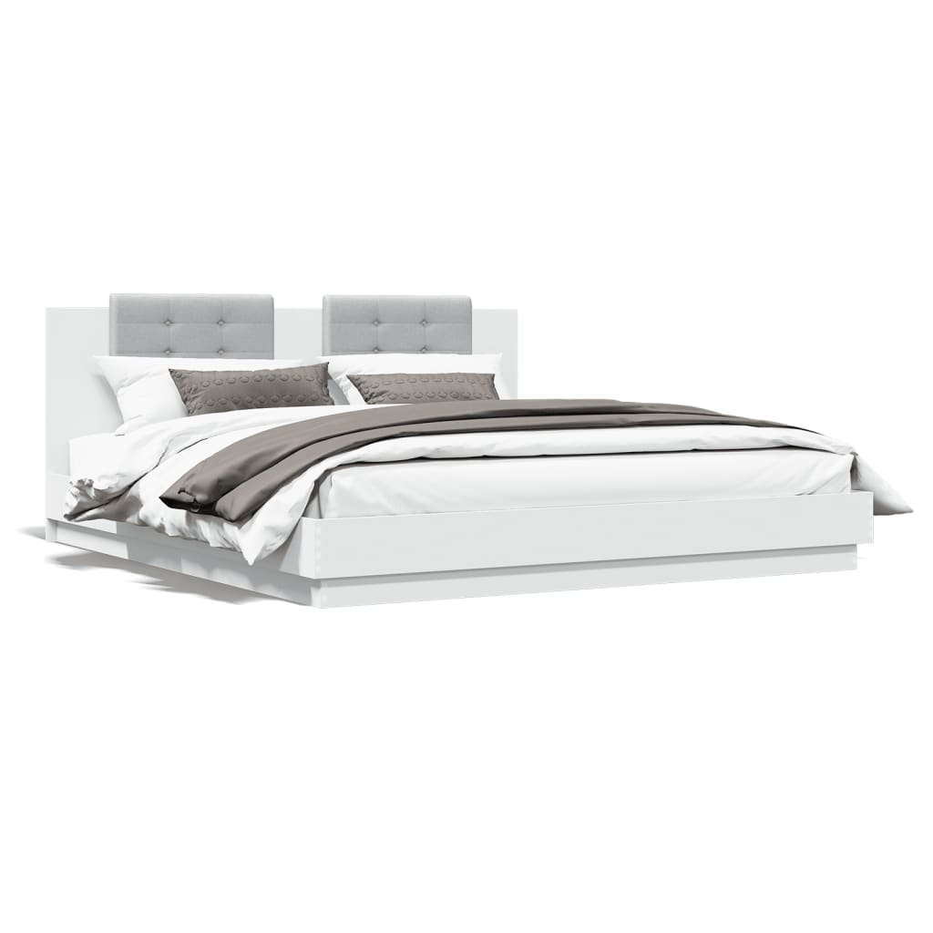 Cadre de lit sans matelas blanc 200x200 cm - XIOS