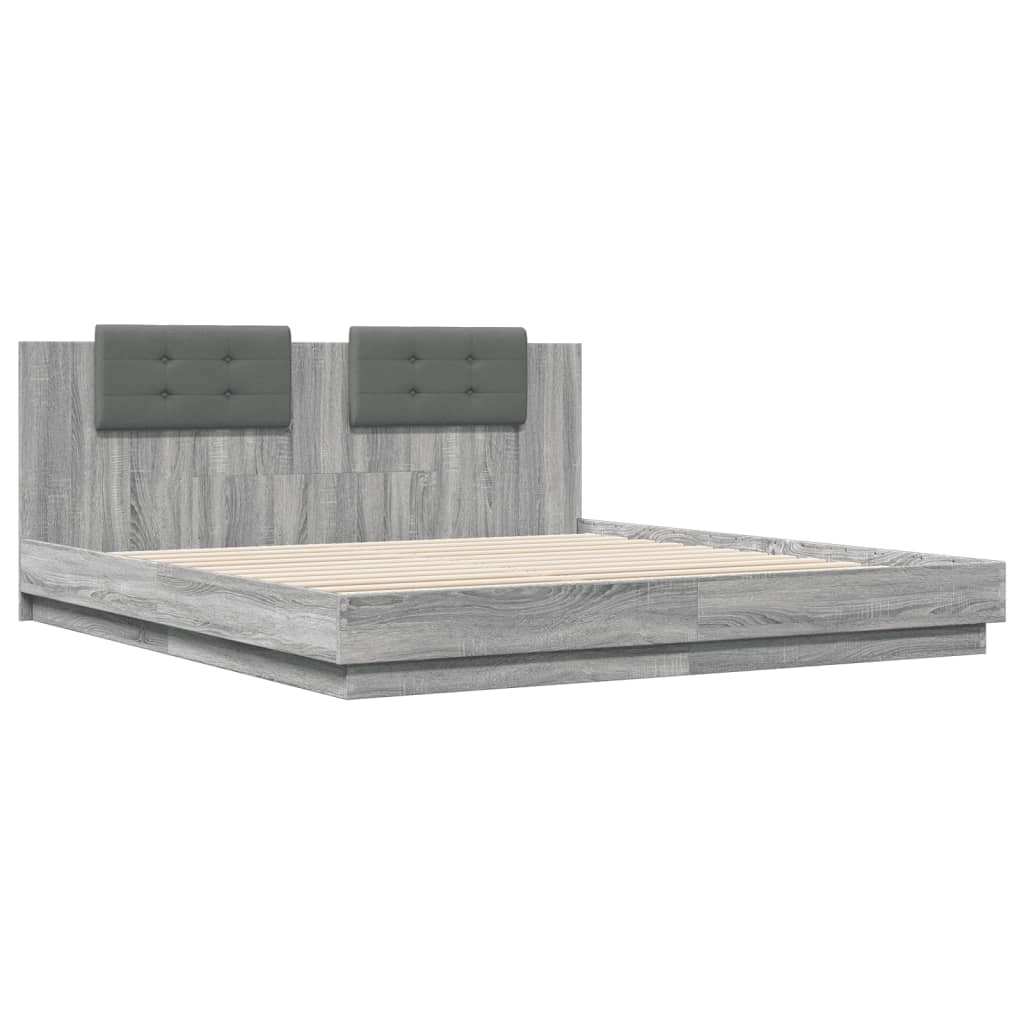 Cadre de lit sans matelas sonoma gris 200x200 cm - XIOS