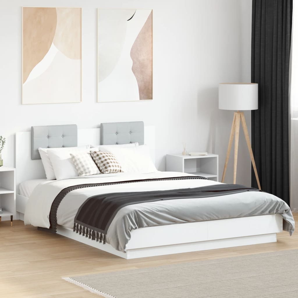 Cadre de lit sans matelas blanc 140x200 cm - XIOS