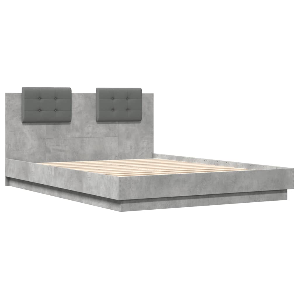 Cadre de lit sans matelas gris béton 120x200 cm - XIOS