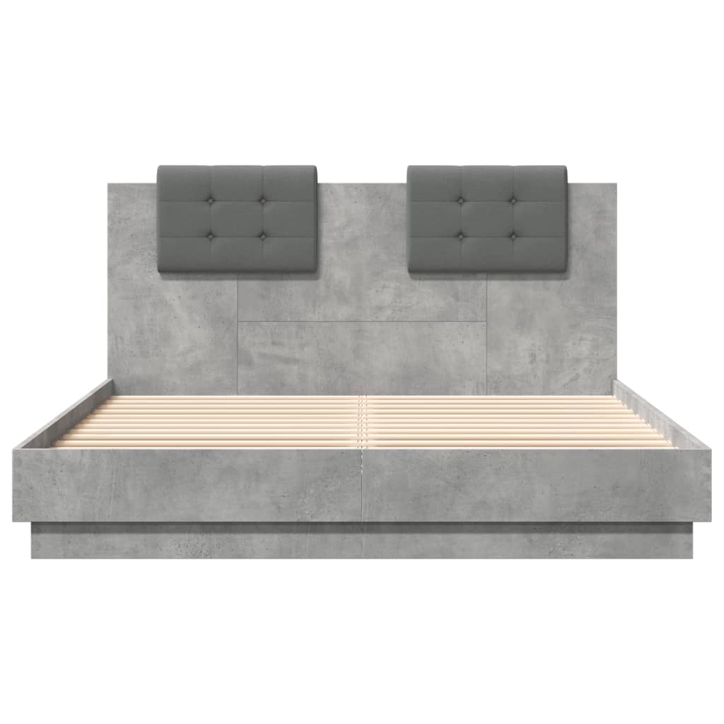 Cadre de lit sans matelas gris béton 120x200 cm - XIOS