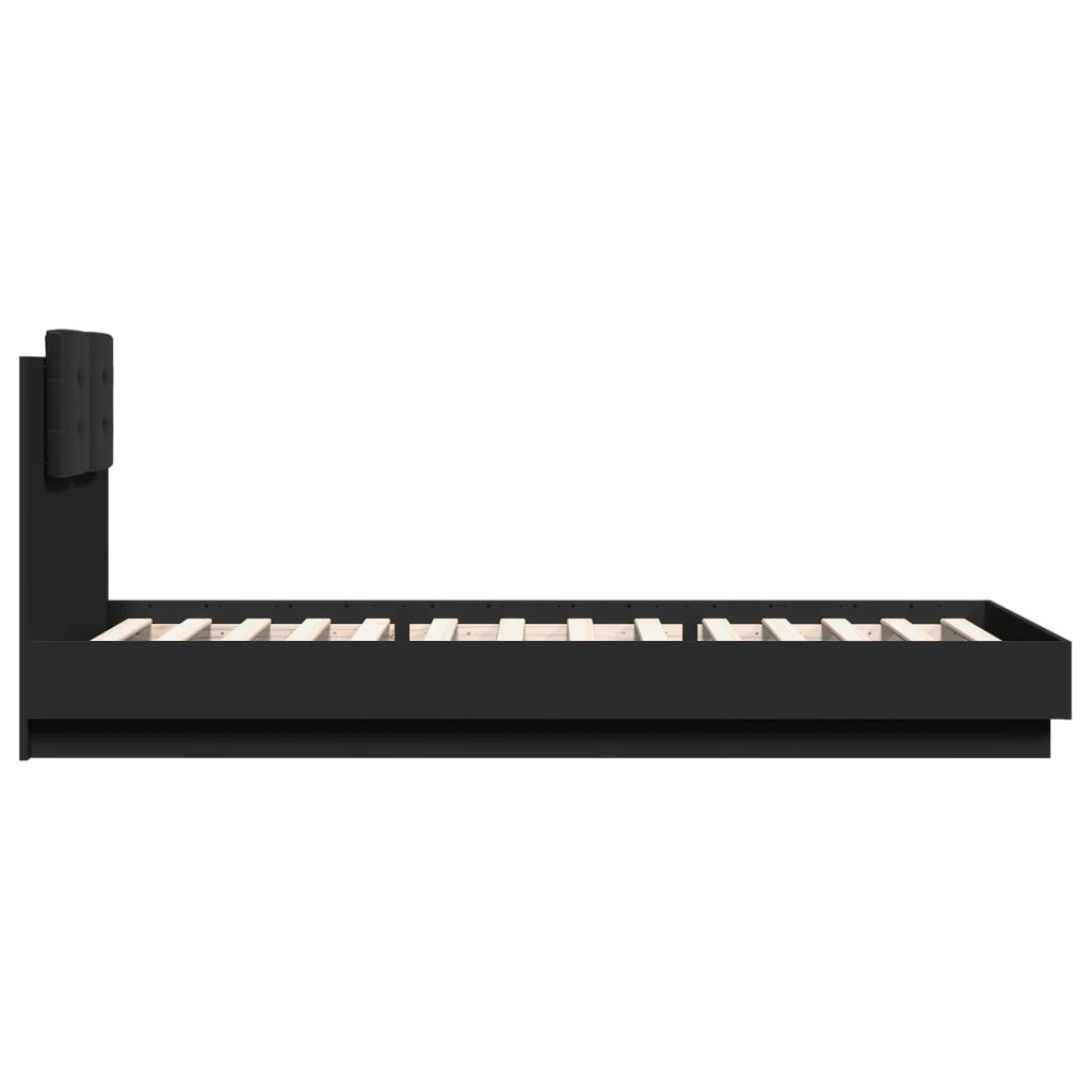Cadre de lit sans matelas noir 100x200 cm - XIOS