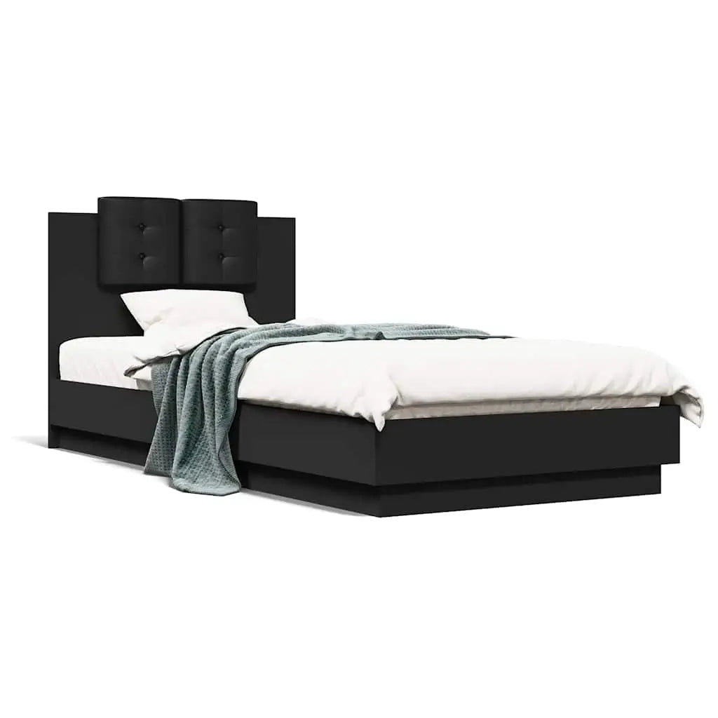 Cadre de lit sans matelas noir 90x200 cm - XIOS