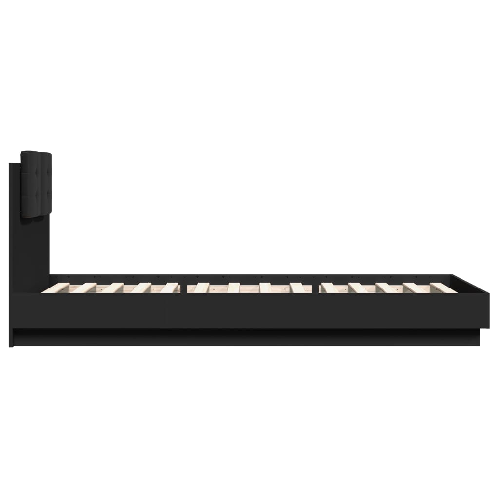Cadre de lit sans matelas noir 90x200 cm - XIOS