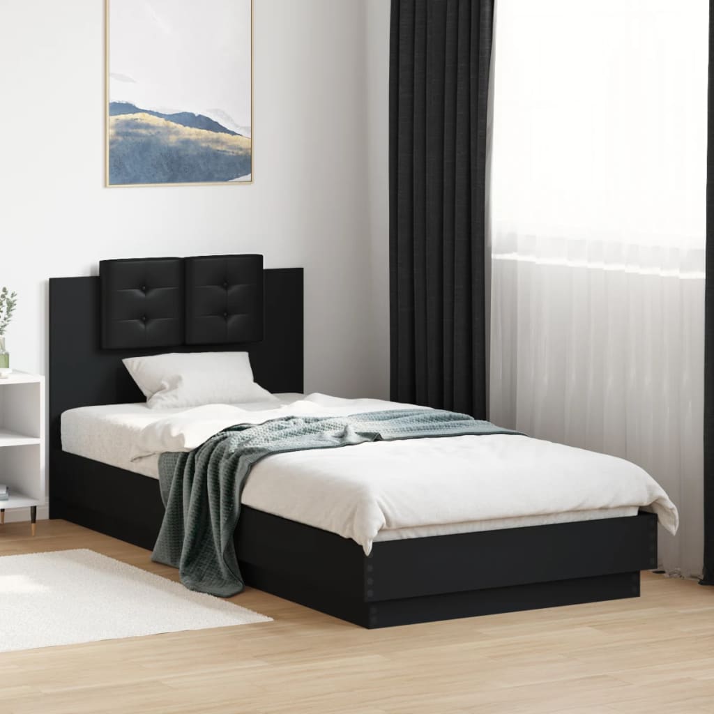 Cadre de lit sans matelas noir 90x200 cm - XIOS