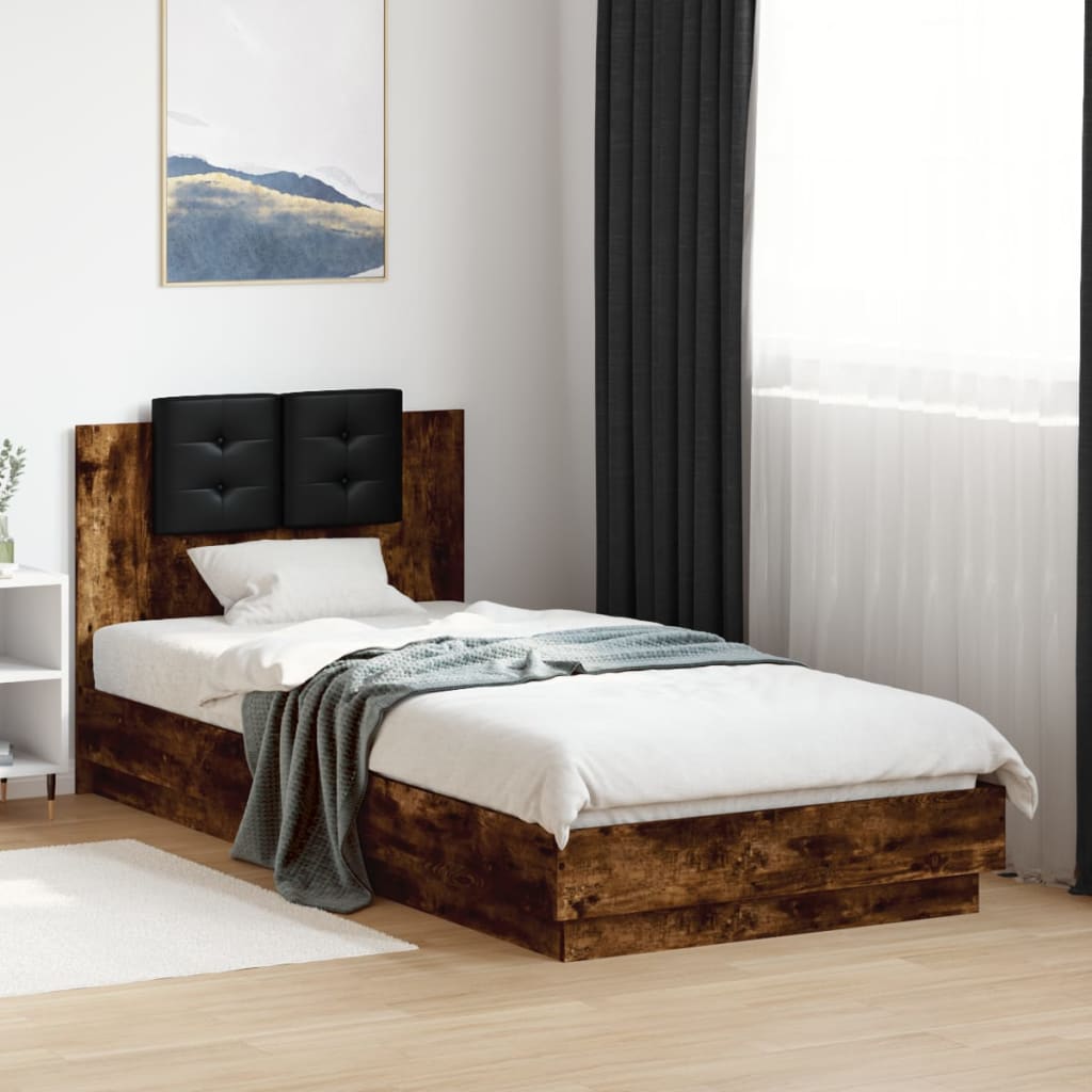 Cadre de lit sans matelas chêne fumé 90x200 cm - XIOS
