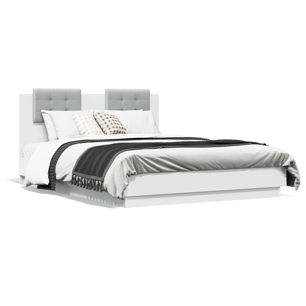 Cadre de lit sans matelas blanc 140x190 cm - XIOS
