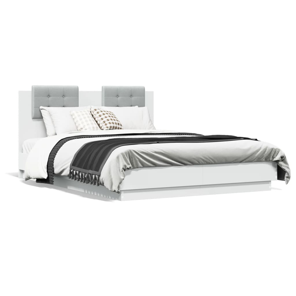 Cadre de lit sans matelas blanc 135x190 cm - XIOS