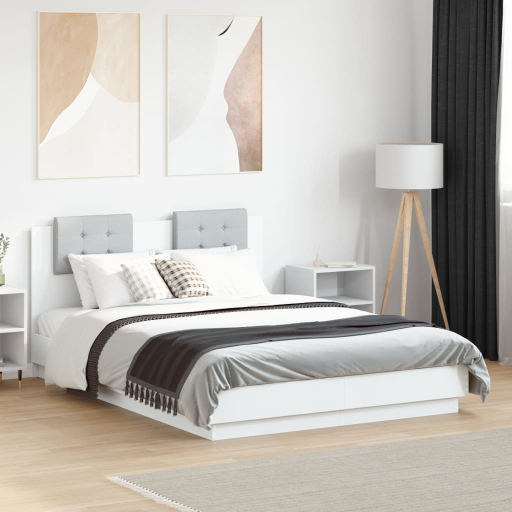 Cadre de lit sans matelas blanc 135x190 cm - XIOS