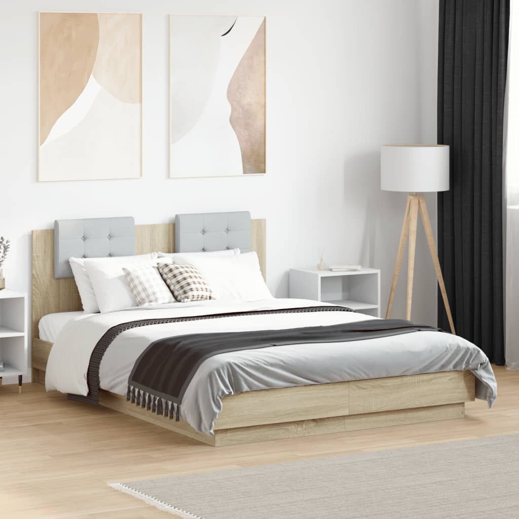Cadre de lit sans matelas chêne sonoma 135x190 cm - XIOS